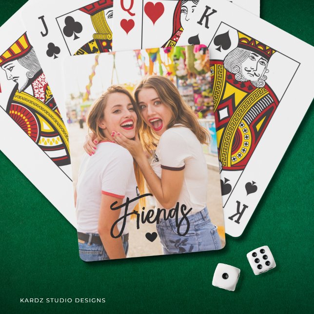 Friends Custom Photo Playing Cards (Full frame photo template, edit text or leave as is.)