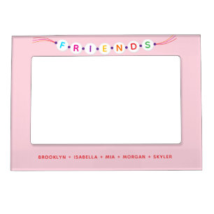 Friends cute friendship bracelet custom names pink magnetic frame