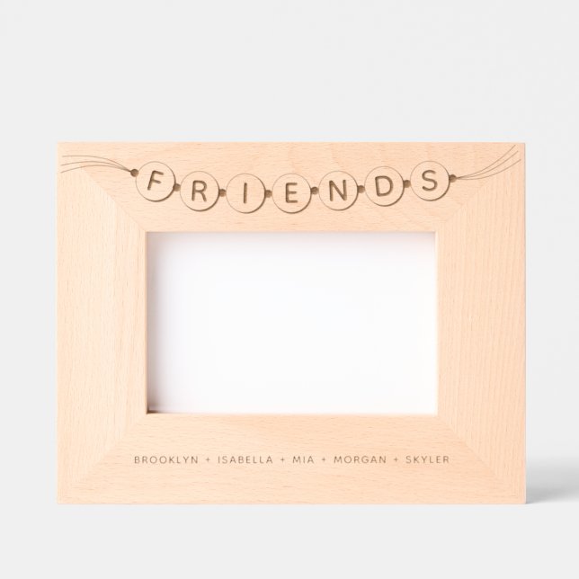 Friends cute fun friendship bracelet custom names engraved frames (Front)