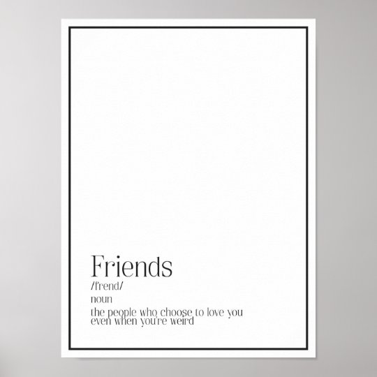 Friends Definition Word Art Poster | Zazzle.com