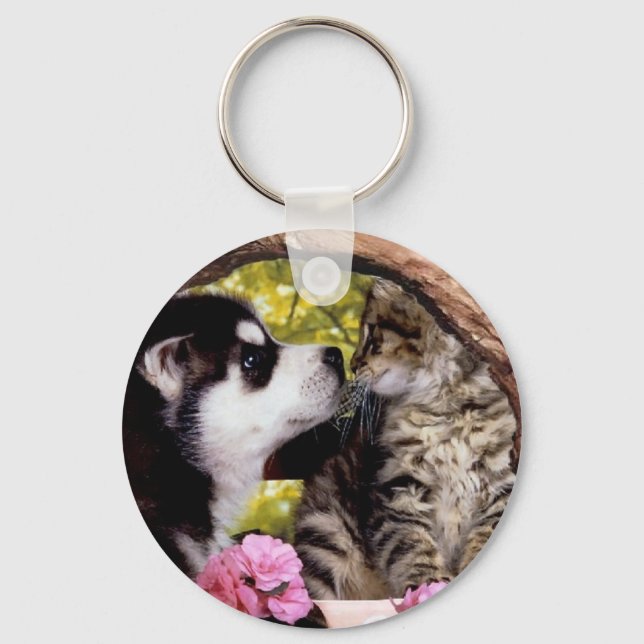 Friends Dog and Cat  Keychain (Front)