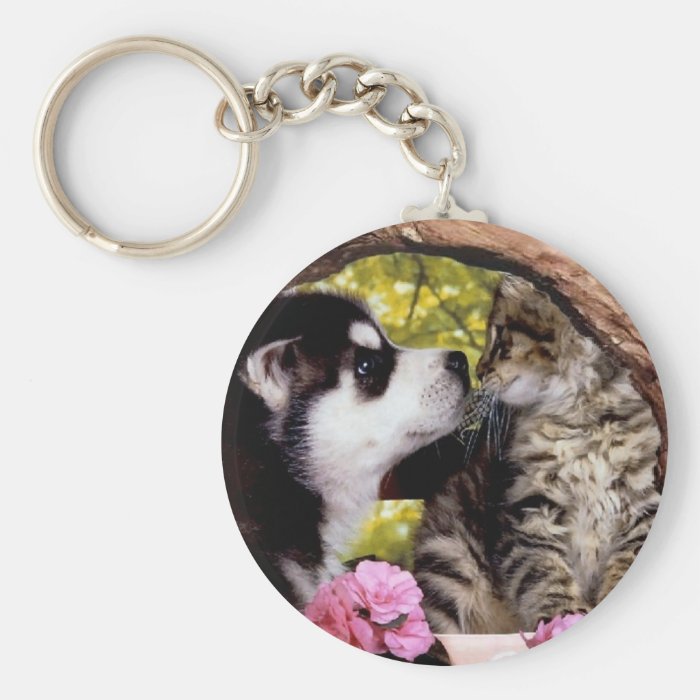 Friends Dog and Cat  Keychain