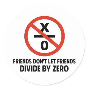 Friends Don't Divide by Zero Classic Round Sticker