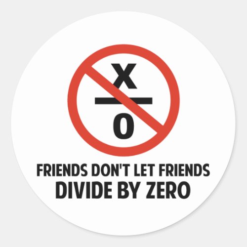 Friends Dont Divide by Zero Classic Round Sticker