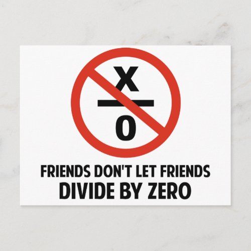 Friends Dont Divide by Zero Postcard