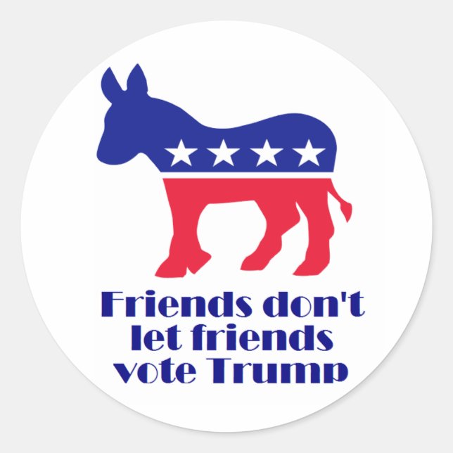 Friends Don't Let Friends Vote Trump stickers (Front)