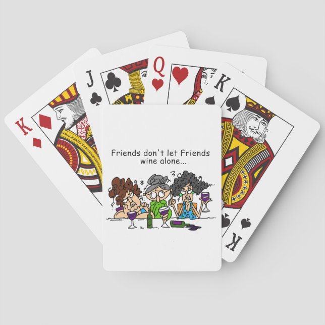 Friends Don't Let Friends Wine Alone Poker Cards (Back)