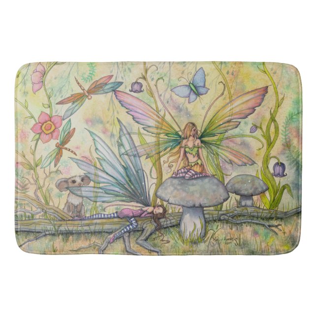 Friends Fairy Fantasy Art Illustration Bathroom Mat (Front)