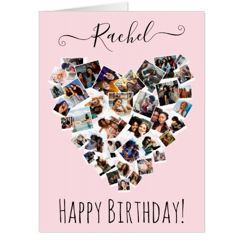 Friends Family Photo Heart Collage Happy Birthday 