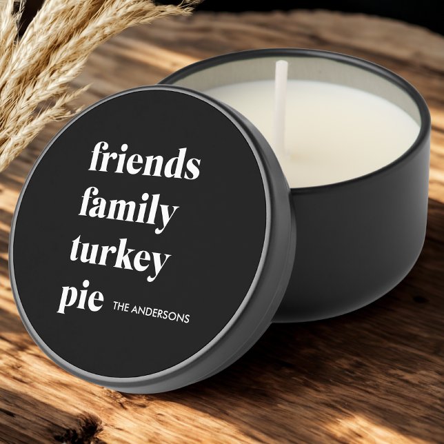 Friends Family Turkey Pie | Modern Thanksgiving  Mini Candle Favors (Creator Uploaded)