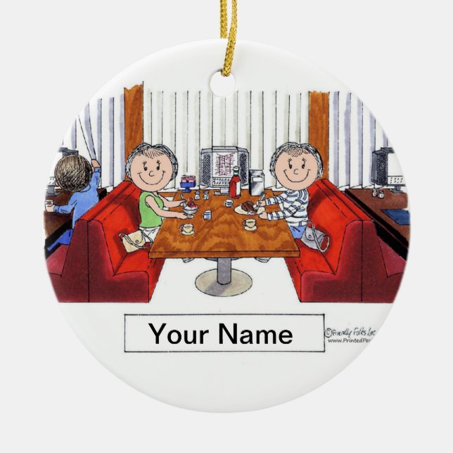 Friends - Female & Female Ceramic Ornament (Front)