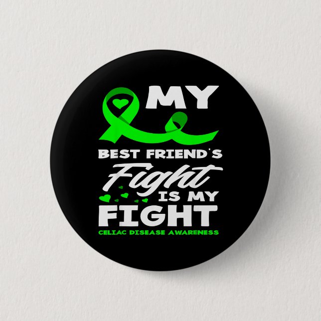 Friends Fight Is Fight Celiac Disease Awareness Button (Front)