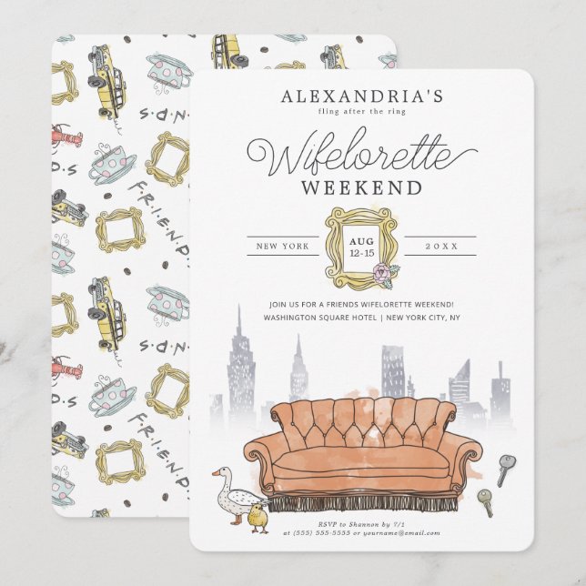 FRIENDS™ |  Fling After the Ring Wifelorette Invitation (Front/Back)