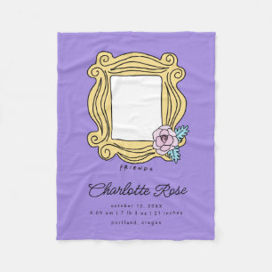FRIENDS™ Floral Picture Frame Baby Birth Stats Fleece Blanket