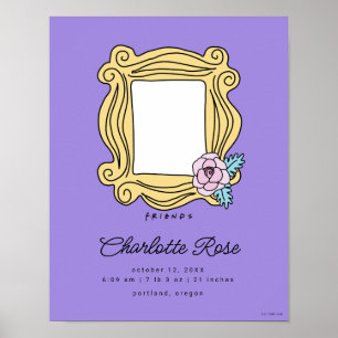 FRIENDS™ Floral Picture Frame   Baby Birth Stats Poster