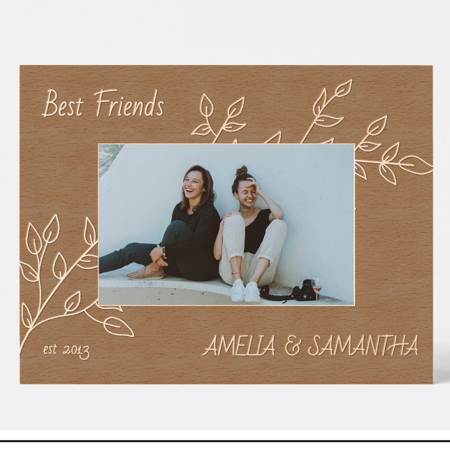 Friends Flowers Besties Custom Wood Picture Frames (Creator Uploaded)