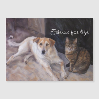 Friends For Life Dog And Cat Magnetic Card