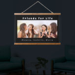 Friends for life photo names black white hanging tapestry<br><div class="desc">A gift for your best friend(s) for birthdays,  Christmas or a special event. White text: Friends for Life. Personalize and use your own photo and names. A chic black background.</div>