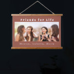 Friends for life photo names brown earth hanging tapestry<br><div class="desc">A gift for your best friend(s) for birthdays,  Christmas or a special event. White text: Friends for Life. Personalize and use your own photo and names. A trendy brown,  earth colored background.</div>