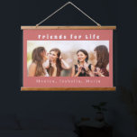 Friends for life photo names brown  hanging tapestry<br><div class="desc">A gift for your best friend(s) for birthdays,  Christmas or a special event. White text: Friends for Life. Personalize and use your own photo and names. A trendy brown red colored background.</div>