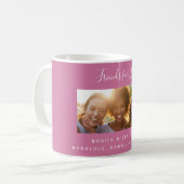 Friends for life photo names dark pink coffee mug (Front Left)