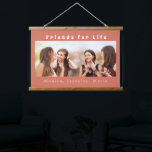 Friends for life photo names terracotta earth hanging tapestry<br><div class="desc">A gift for your best friend(s) for birthdays,  Christmas or a special event. White text: Friends for Life. Personalize and use your own photo and names. A trendy terracotta,  dusty earth colored background.</div>