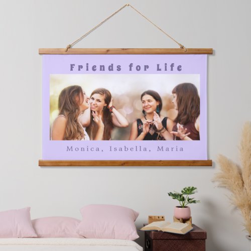 Friends for life photo names violet purple hanging tapestry