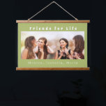 Friends for life photo names yellow green hanging tapestry<br><div class="desc">A gift for your best friend(s) for birthdays,  Christmas or a special event. White text: Friends for Life. Personalize and use your own photo and names. A trendy yellow green colored background.</div>
