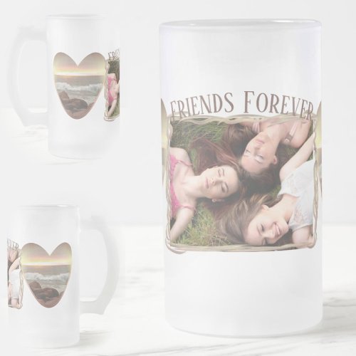 Friends Forever 0893 Frosted Glass Beer Mug