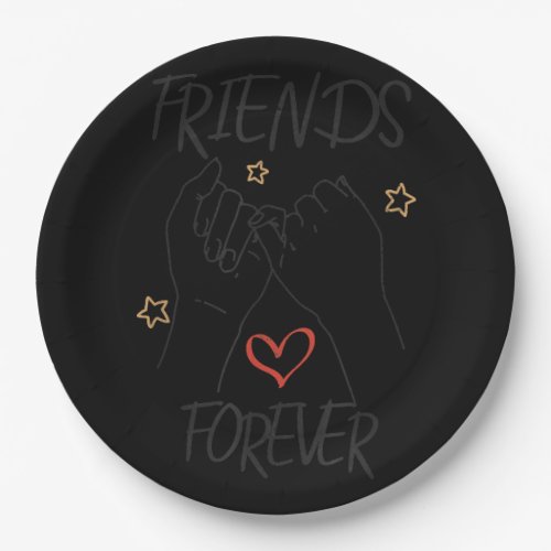 Friends forever best friend love friendship trust  paper plates