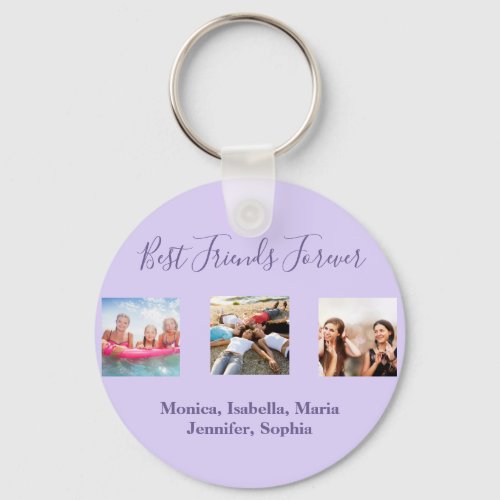 Friends forever BFF photo names violet Keychain