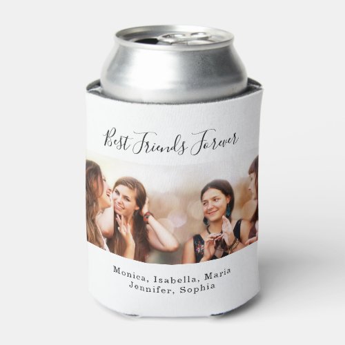 Friends forever BFF photo party white Can Cooler