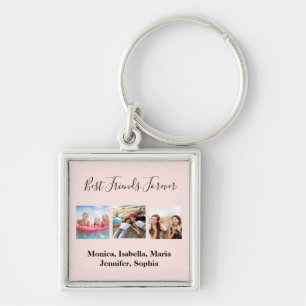 Friends forever BFF photo rose gold blush Keychain