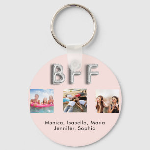 Friends forever BFF rose gold silver photo Keychain
