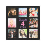 Friends forever black pink photo collage metal print