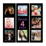 Friends forever black pink photo collage triptych