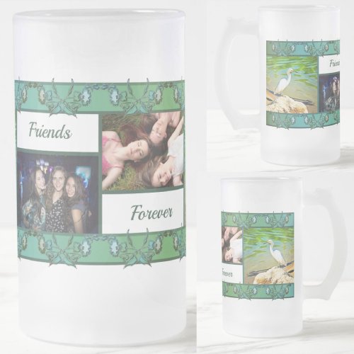 Friends Forever Crane on The River 0335 Frosted Glass Beer Mug