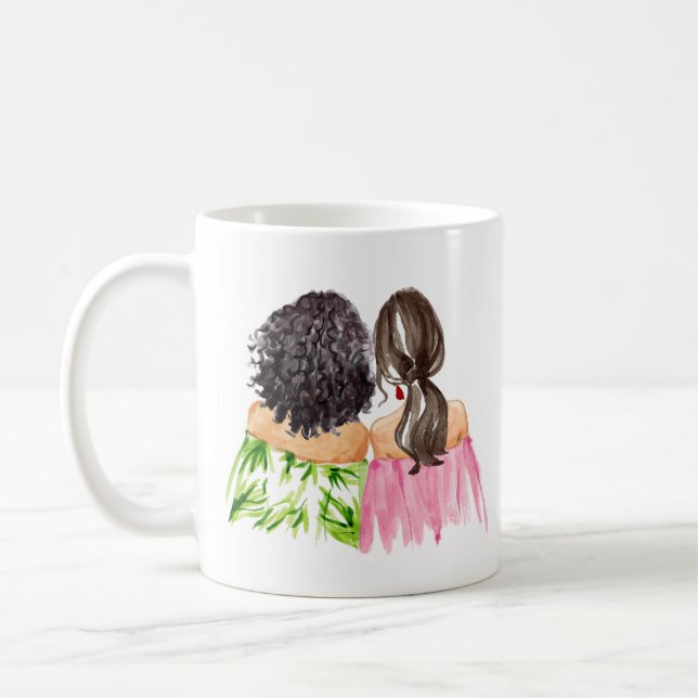 Friends Forever Gift Mug Black hair and Brunette (Left)