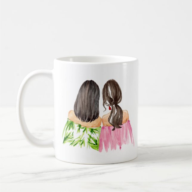 Friends Forever Gift Mug Black hair and Brunette (Left)