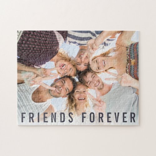 Friends Forever  Group Photo  Modern Typography Jigsaw Puzzle