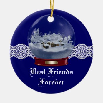 Friends Forever Heart Christmas Ornament by christmas_tshirts at Zazzle