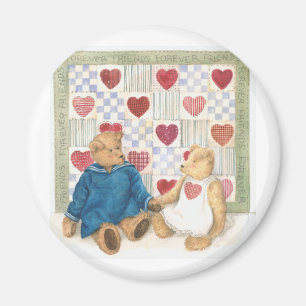 Friends Forever illustrated Teddy Bears Magnet