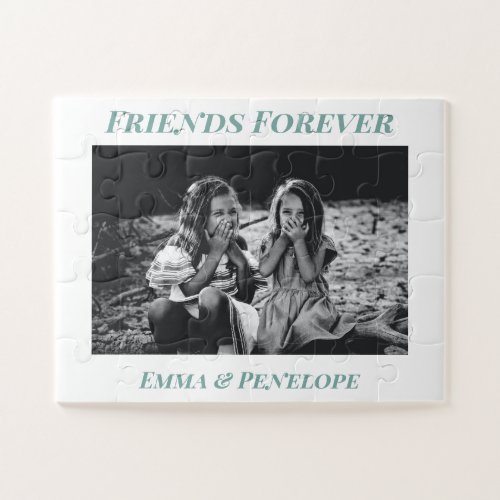 Friends Forever  Kid Photo with Personalized Name Jigsaw Puzzle