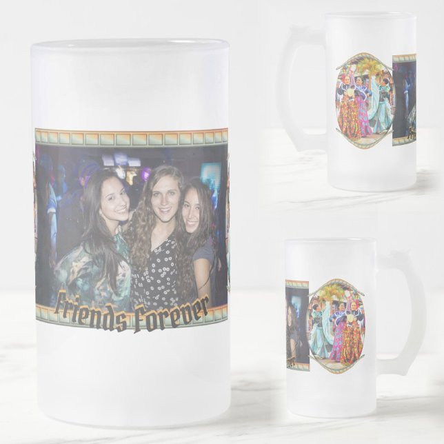 Friends Forever Mexican Festival Dancers 2549 Frosted Glass Beer Mug (Creator Uploaded)