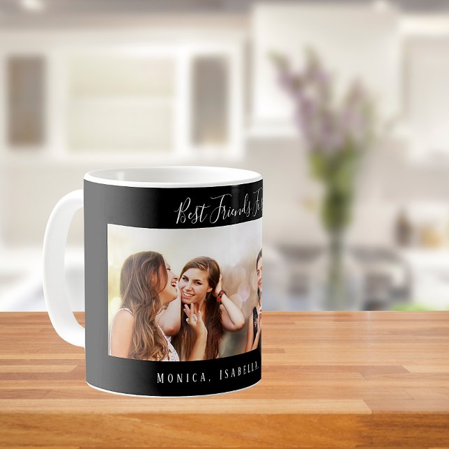Friends forever names black photo coffee mug (Creator Uploaded)