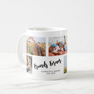 Friends Forever Photo Collage Gift for BFF Custom Coffee Mug
