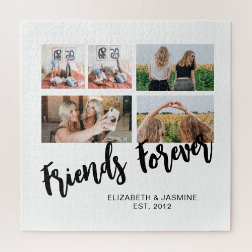 Friends Forever Photo Collage Gift for BFF Custom Jigsaw Puzzle