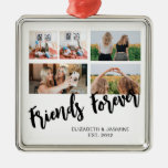 Friends Forever Photo Collage Gift For Bff Custom Metal Ornament at Zazzle