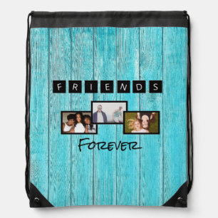 Friends Forever Photo Collage Keepsake Best Friend Drawstring Bag