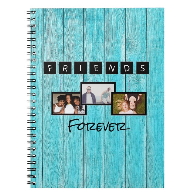 Friends Forever Photo Collage Keepsake Best Friend Notebook (Front)